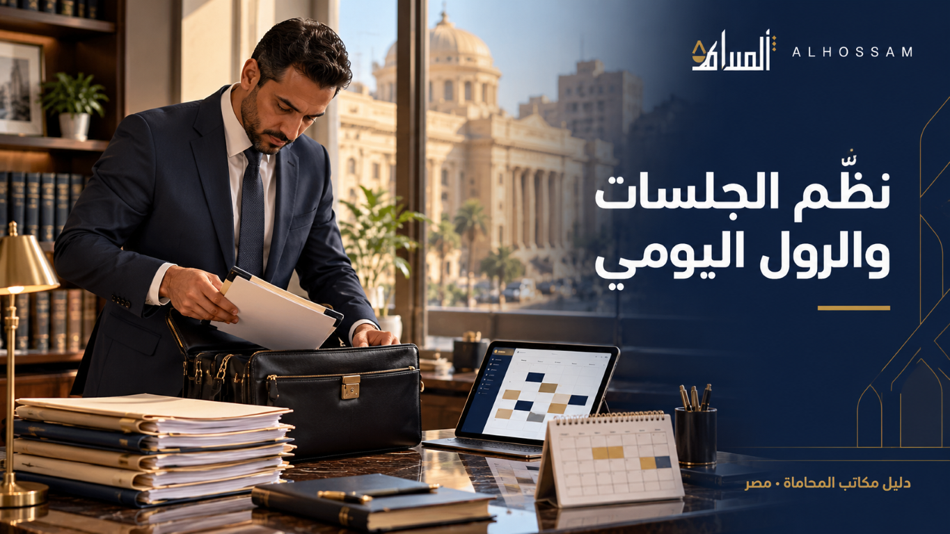 Lawyer preparing hearing files and the daily hearing list