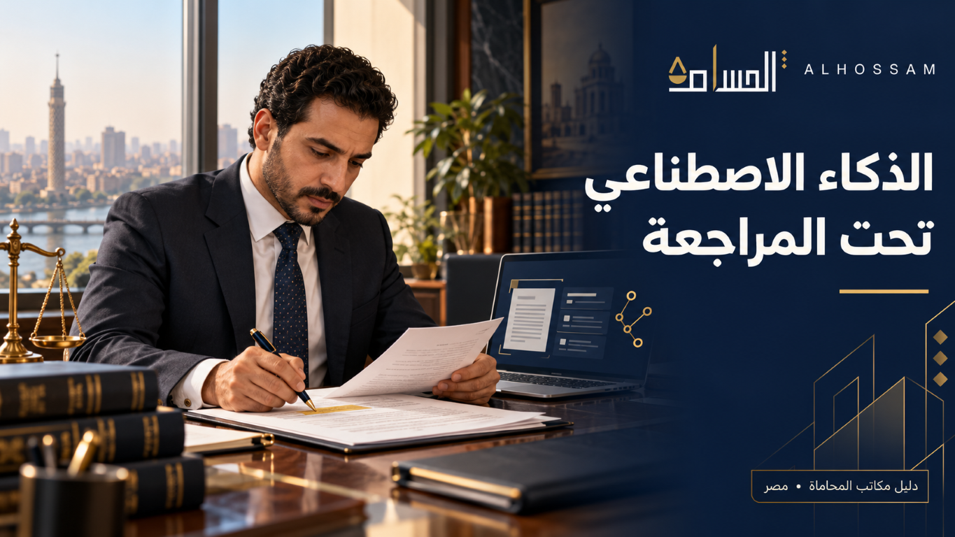 محامٍ يراجع مستندًا بمساعدة الذكاء الاصطناعي