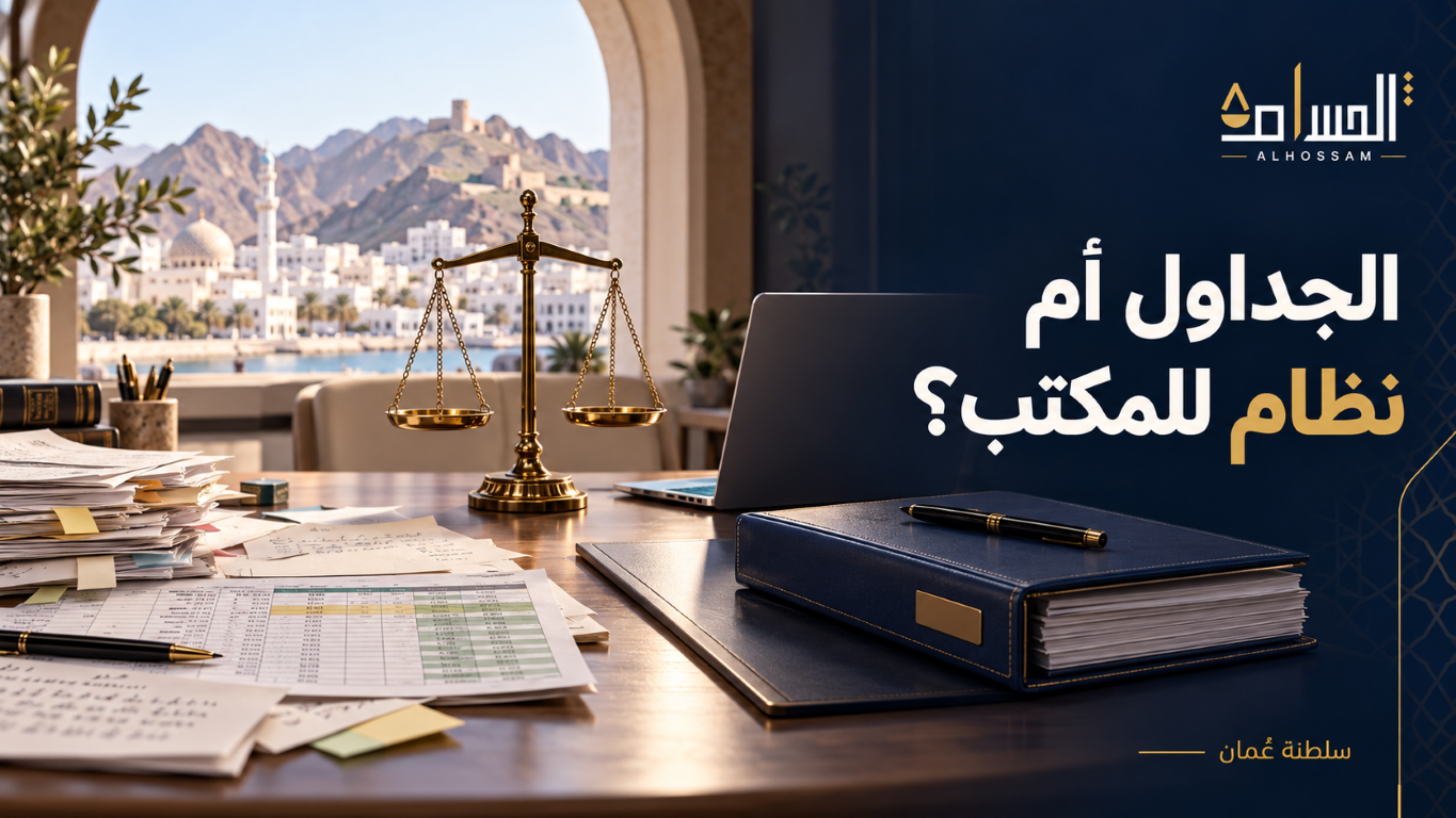جداول ورقية وحاسوب وملفات لمقارنة وسائل إدارة المكتب